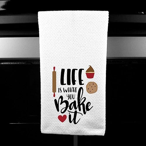 Miniatura 2 de Life is What You Bake It Funny Saying Kitchen Towel Gift for Her