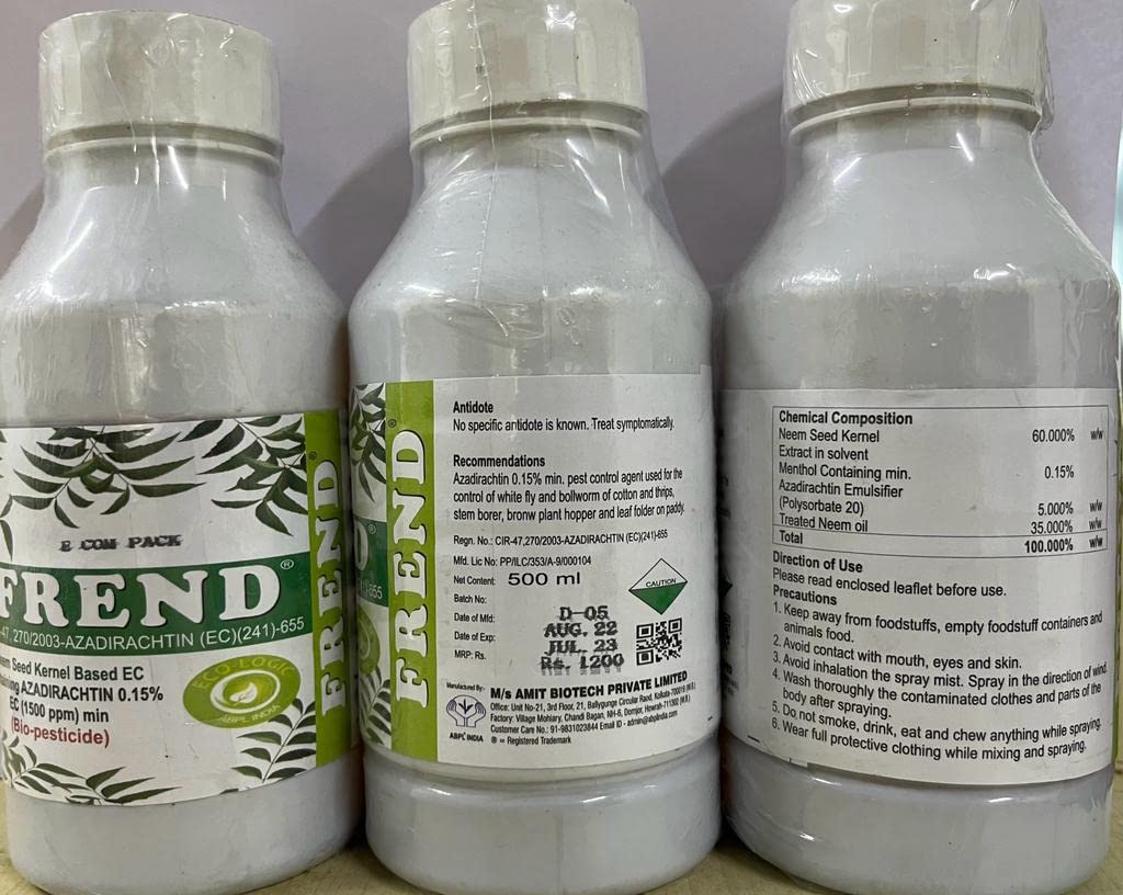 FREND Neem Azadirachtin 1500 ppm Bio Insecticide Fungicide Growth deterrent (500 ml) (B09FSVDQ97) Amazon Price History, Amazon Price Tracker