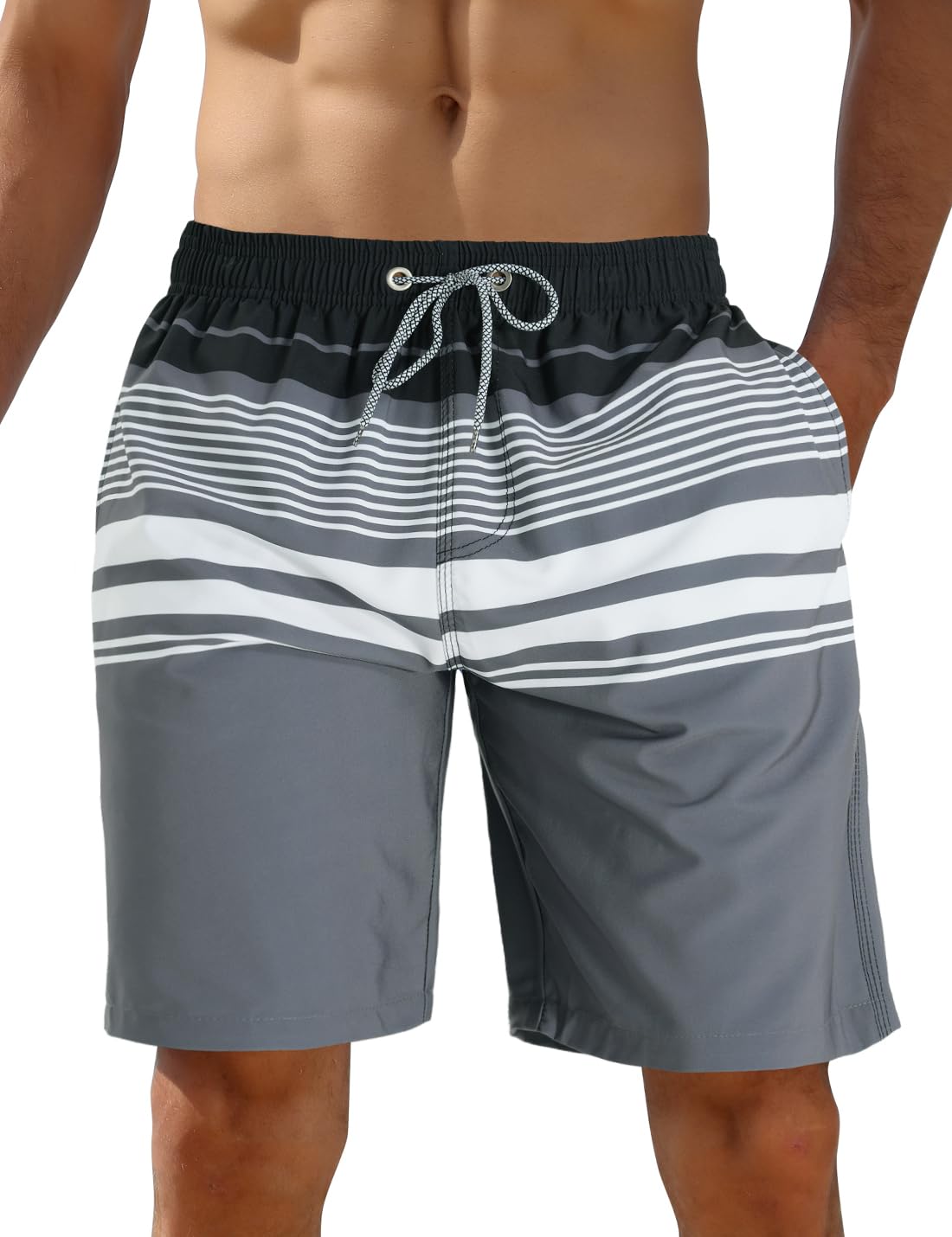 iCKER Herren Shorts Badehose Badeshorts Strand Shorts Beach Shorts Board Shorts Schnelltrocknend für Sommer