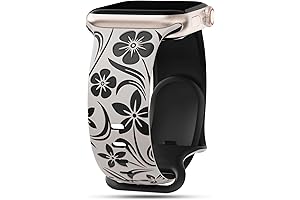Flower Engraved Band Compatible with Apple Watch Bands