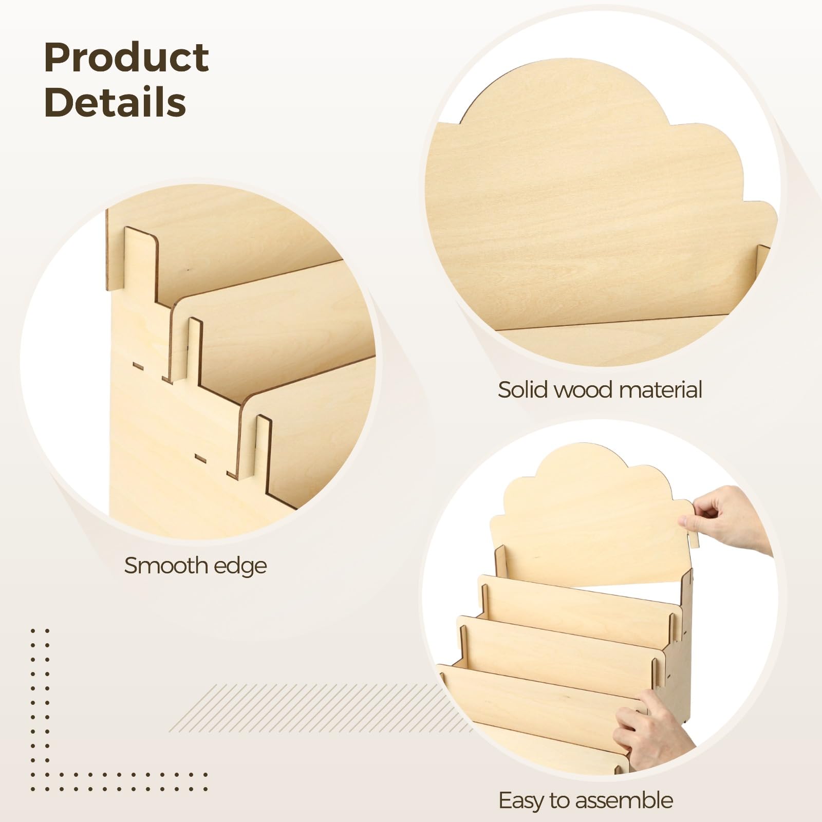 2 Stück Holz-Grußkartenhalter, 4-stufiger Karten-Organizer, verstellbare Karten-Aufbewahrungsständer, schlichtes Design für einfachen Zugriff, ideal für Zuhause und Geschäft