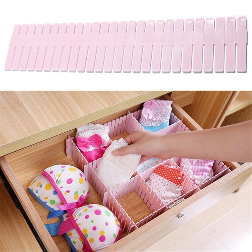 Divisore per cassetti in plastica Regolabile Scaffali Fai-da-Te Combinazione Libera per Uso Domestico Pannello divisorio Strumenti di Divisione salvaspazio (3)