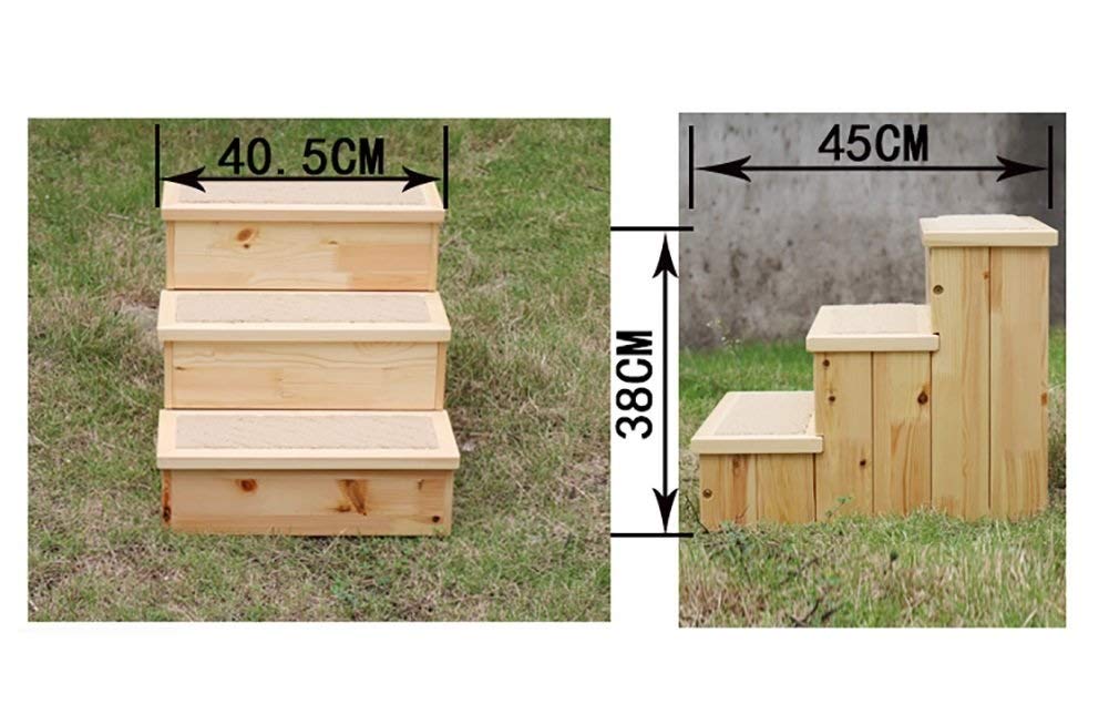 Houten Huisdierentrapje Voor Kleine Honden - 3-traps Antislip Trapje