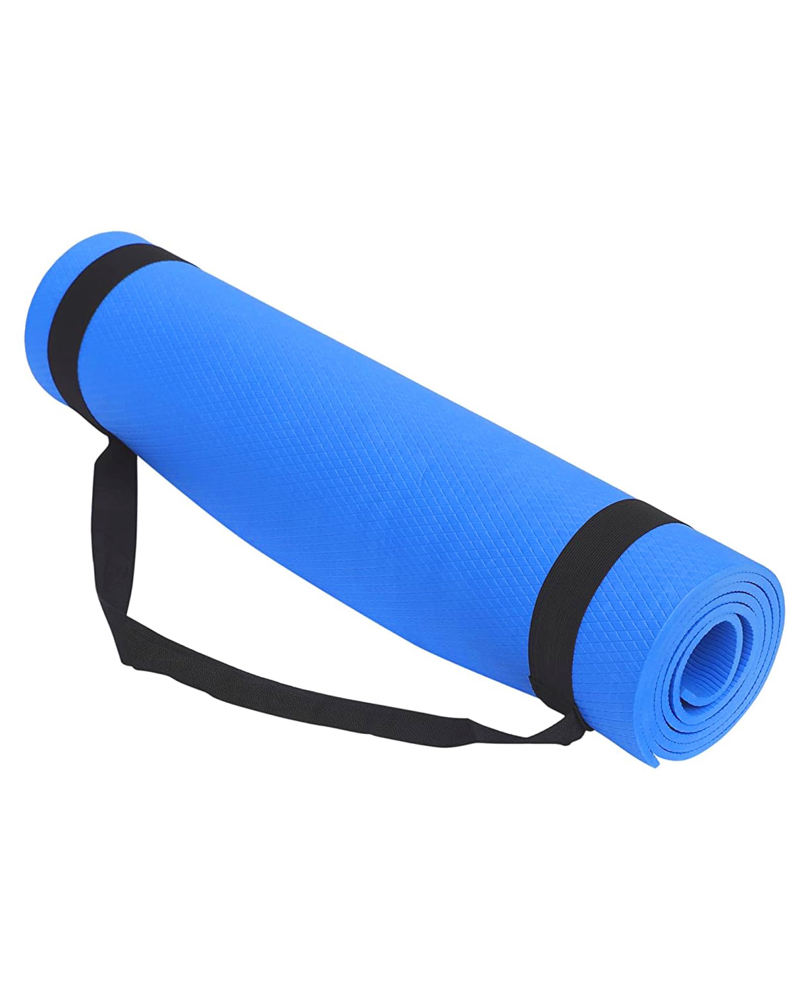 LAVISH HANDICRAFT Exercise & Yoga Mat for Women and Men, High Density, Anti-Slip/Skid/Split Yoga Mat for Home, Outdoor, Gym Workout and Flooring Fitness Mat with strap (24x72 IncheS) (4MM, BLUE)