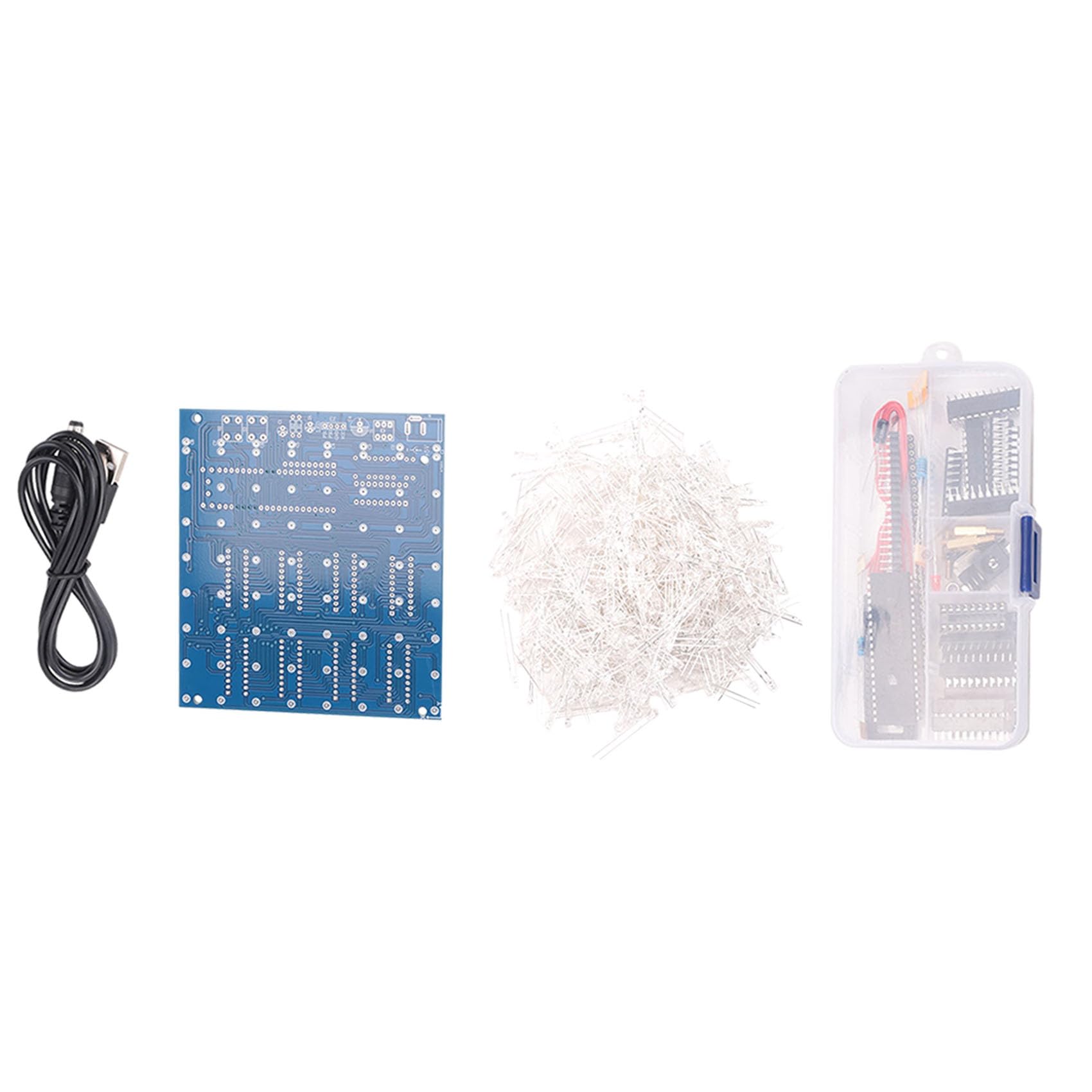 Pomoflexi 3D8 8x8x8 3MM Squared LED Electronic Soldering Project Kit DIY Mini 3D LED Cube Toy Electronics Kit 4.5-5.5V