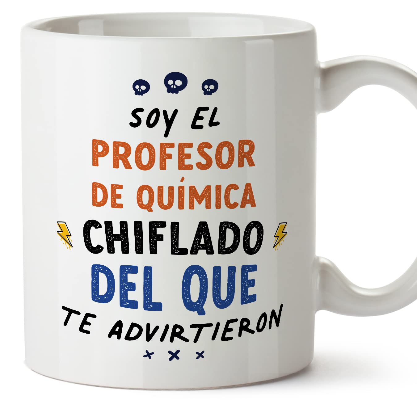 MUGFFINS Chemistry Teacher Man Mug - in Spanish - Todos te advirtieron - Funny Gift for Colleagues - Ceramic 11oz Mug