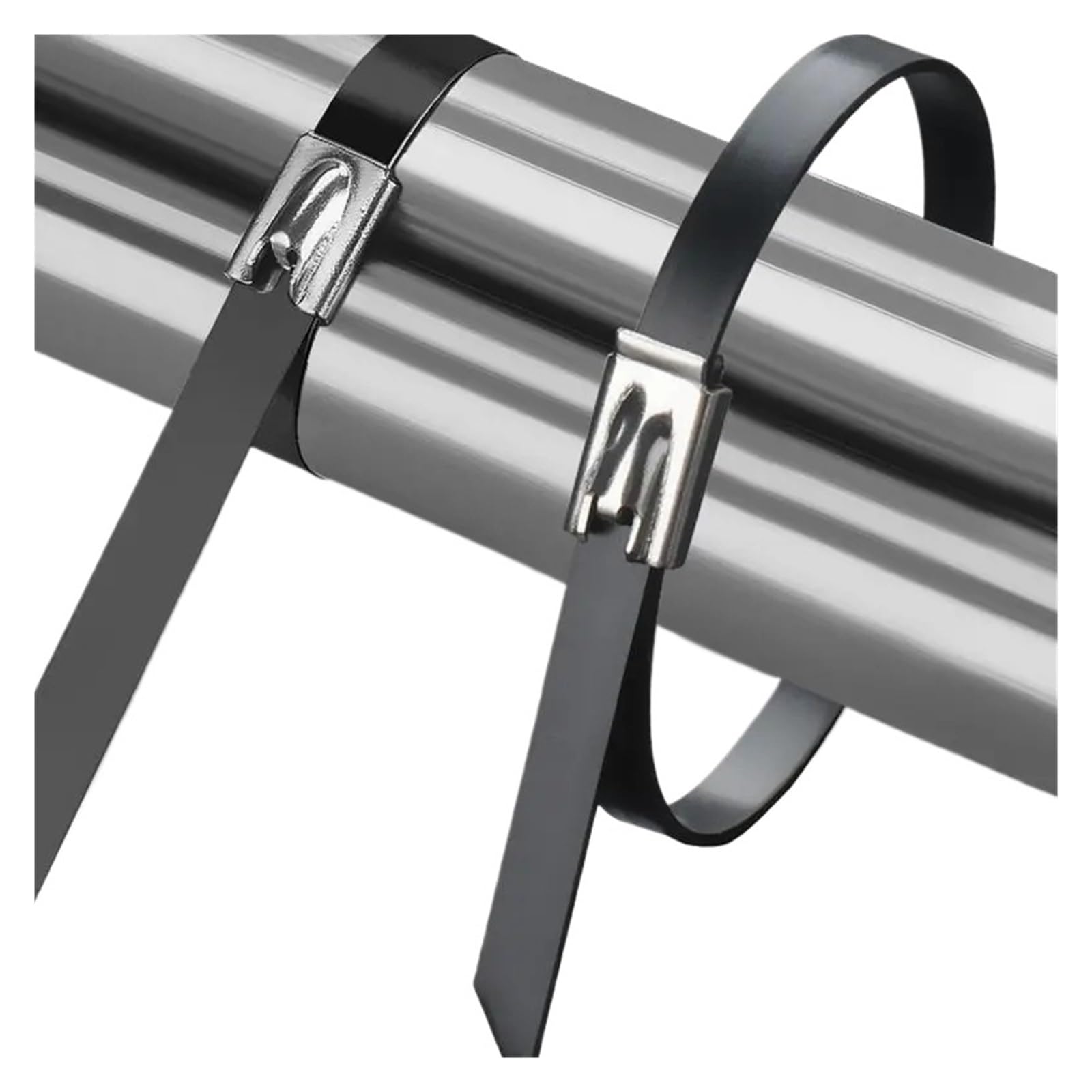 Lovssu 30Cm Stainless Steel Metal Cable Tie Stainless Steel Metal Cable Ties Self-Locking Fastening Rings Reusable Industrial Exhaust Wrap Straps Wire Organizer Tie(,30Pcs)
