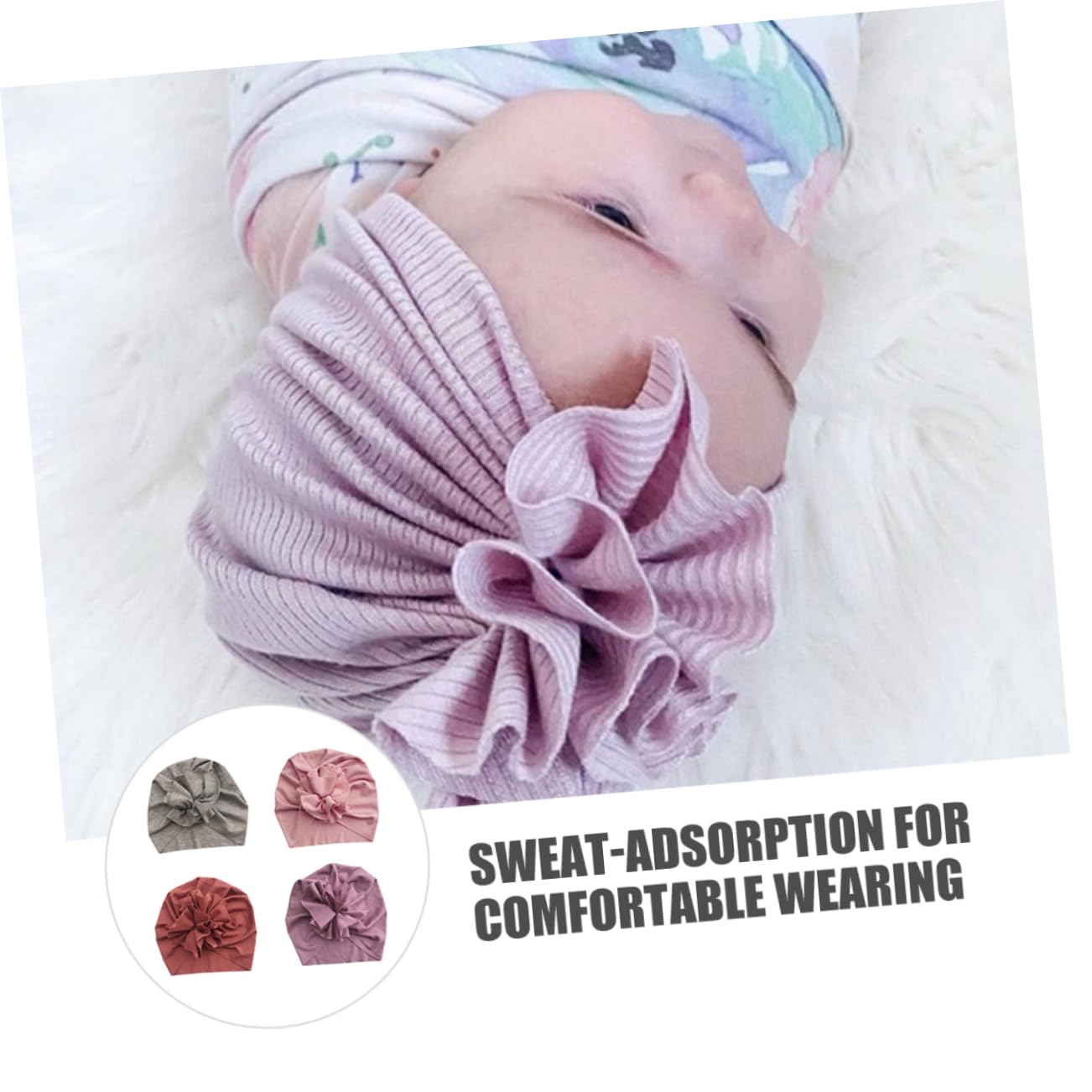 BESTYASH 12piezas Gorro Beanie Creativo Lazo Floral para Bebés Conjunto De Accesorios Adorables para Infantes De Años y Transpirable