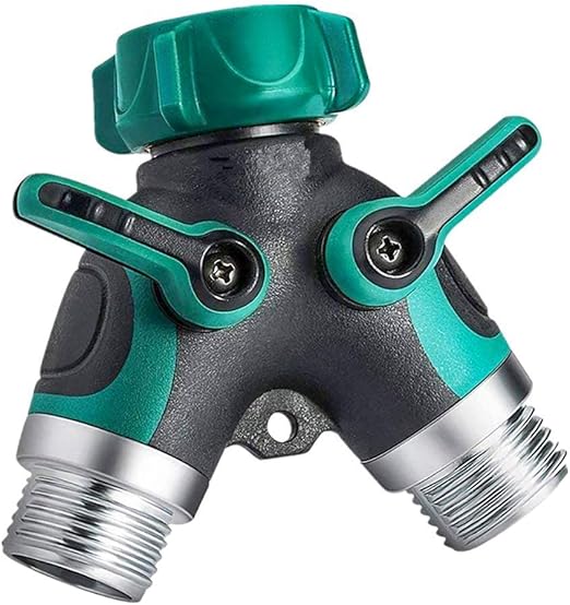 Hose Splitter 2 Way Heavy Duty, Garden Hose Splitter, Water Hose Splitter,Y Connector Garden Hose Adapter, Hose Y Splitter 2 Valves with 2 Extra Rubber Washers