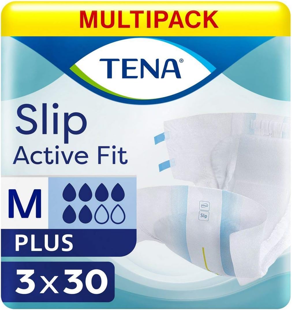Multipack 3X TENA Slip Active Fit Plus Medium 2165ml 30 Pack Incontinence Protection