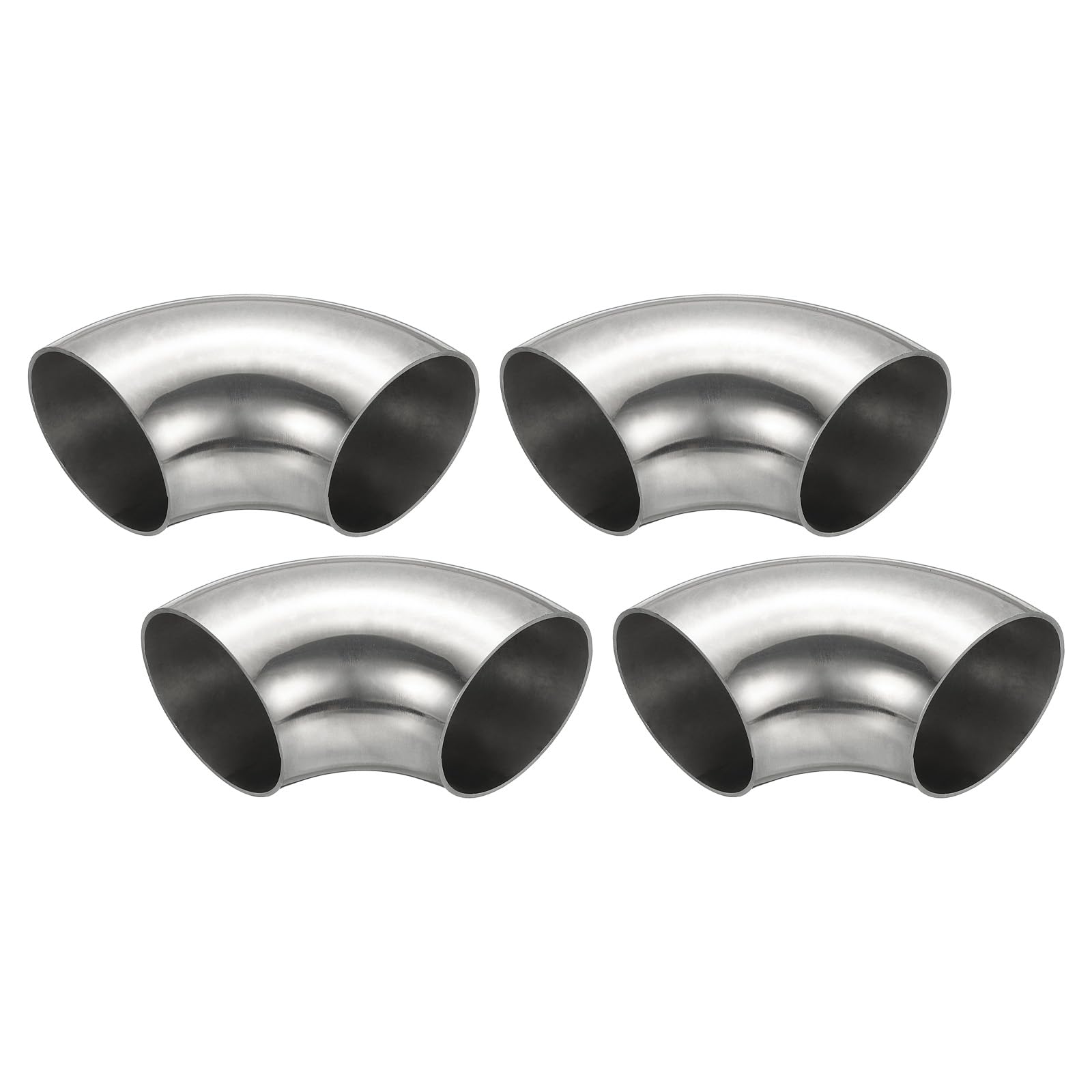 PATIKIL 4 piezas codo curvado con mandril 90 grados, 54mm diámetro exterior, codo escape acero, conector tubería escape, acero inoxidable 304 para tubería escape, barandilla escalera HVAC