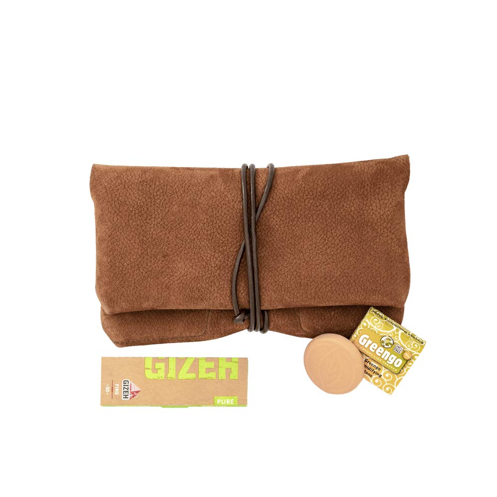 Premium Pitillera Tabaco de Liar Cuero Ante, Papel y Filtros