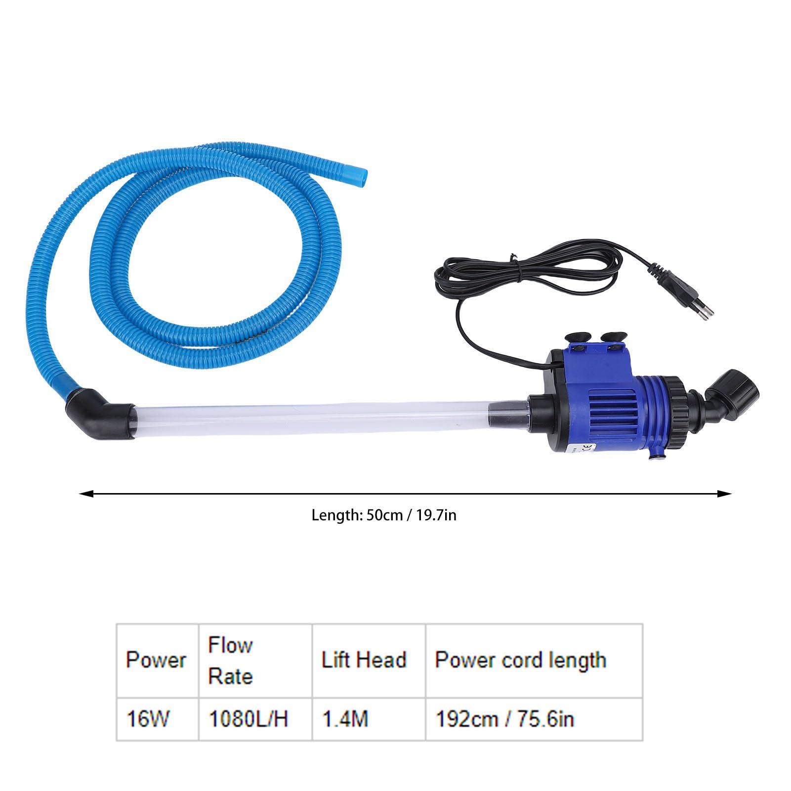 Outil de Nettoyage de Gravier D'aquarium, Vide D'aquarium à Grande efficacité avec Système de Filtrage pour Les Soins de Nettoyage de Gravier D'aquarium (Prise UE 220V)