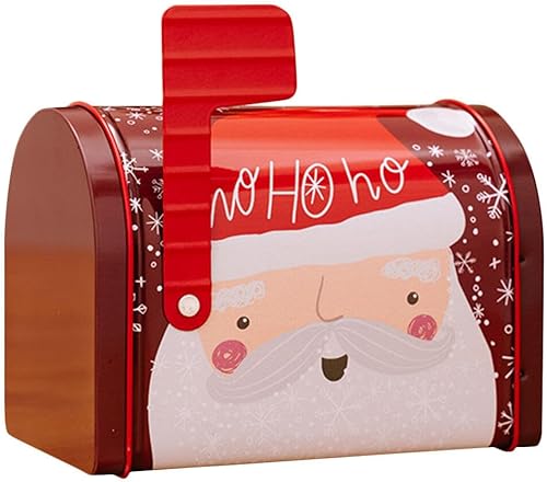 Kichvoe Recipientes de galletas de Navidad, lata de regalo de galletas decorativas, lata de caramelo de Navidad, contenedor de anidación de metal,