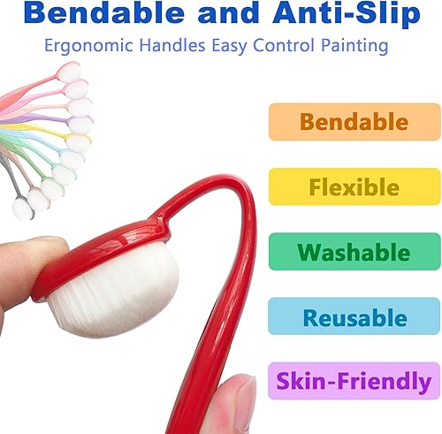 Miniatura 11 de Paquete de 10 pinceles de mezcla de tinta para hacer tarjetas, herramienta de mezcla de tinta, pinceles de licuadora para estampado de plantillas