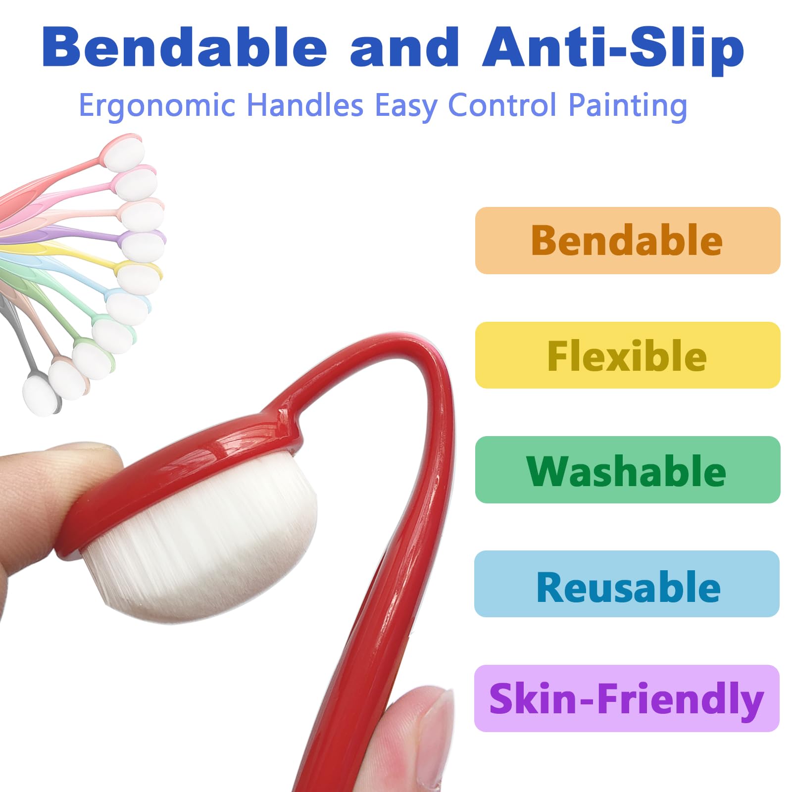 10 PCS Ink Blending Brushes for Card Making Supplies, Color Coded Handles Blender Brushes for Stamping Scrapbooking Stencil Brush, Craft Blending Brush, Distress Ink Blending Tool. Size 4