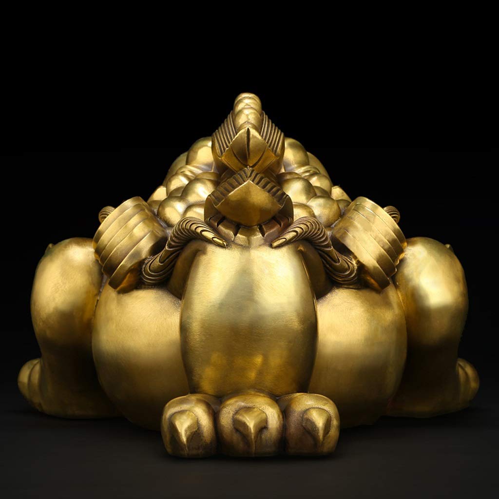 Figura di rana di denaro a tre zampe Feng Shui, statua di rospo portafortuna in oro vintage, regalo di meditazione per lei e per lui, statuetta con ciondolo, #CE1087 - Italia