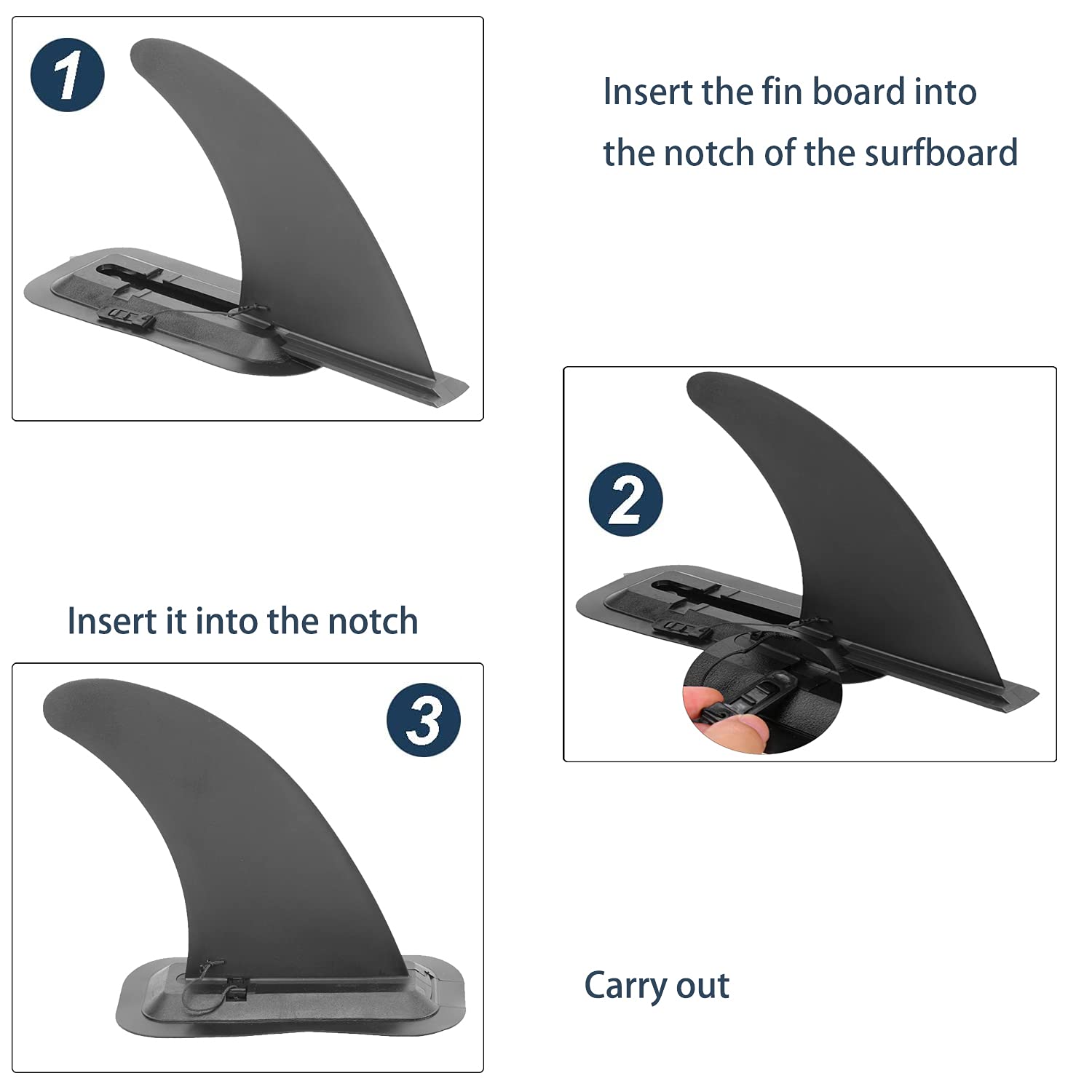 Surfboard Center Fin, PVC Stand-Up Inflatable Paddle Water Surfboard Fins Single Center Replacement Paddle Board Fins - Image 4