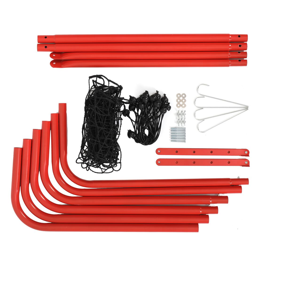 Fußball-Übungshüpfnetz Fußball Rebound Netz Rebounder Kinder und Jugendliche Solo Rebound Kick Trainer für Fußball Training 100x100cm,Rot