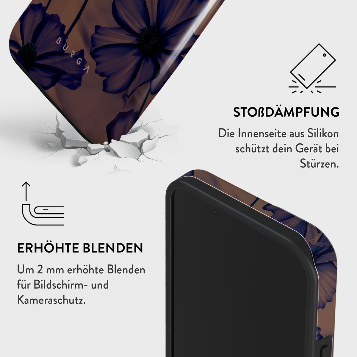 BURGA Handyhülle für iPhone 14 Plus – Unisex Hybrid-Schutzhülle mit stoßdämpfendem TPU & kratzfester Außenschale, erhöhter Displayrand, MagSafe-kompatibel, kabelloses Laden, stylisches Design