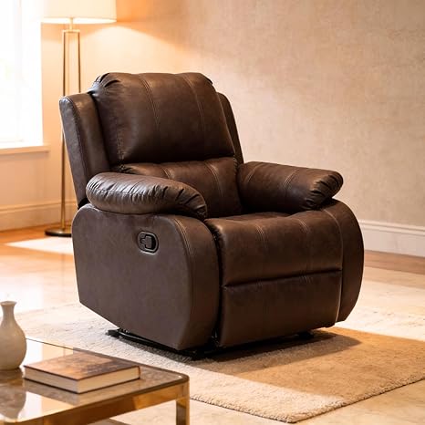 The Couch Cell | Recliner Chair | Suede Fabric Upholstered Recliner | Comfortable Single Seater Recliner | Premium Recliner for Living Room Bedroom Home Seating