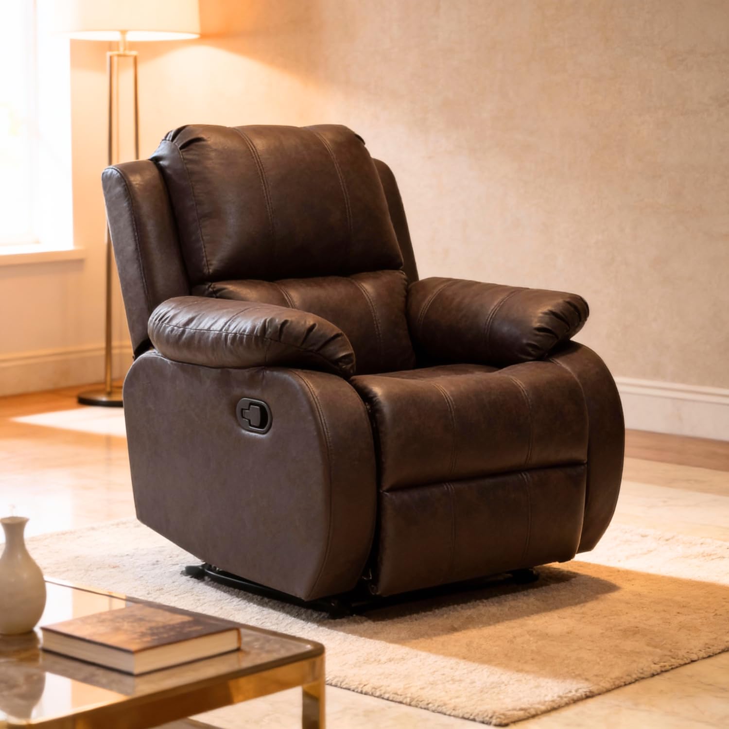 The Couch Cell | Recliner Chair | Suede Fabric Upholstered Recliner | Comfortable Single Seater Recliner | Premium Recliner for Living Room Bedroom Home Seating