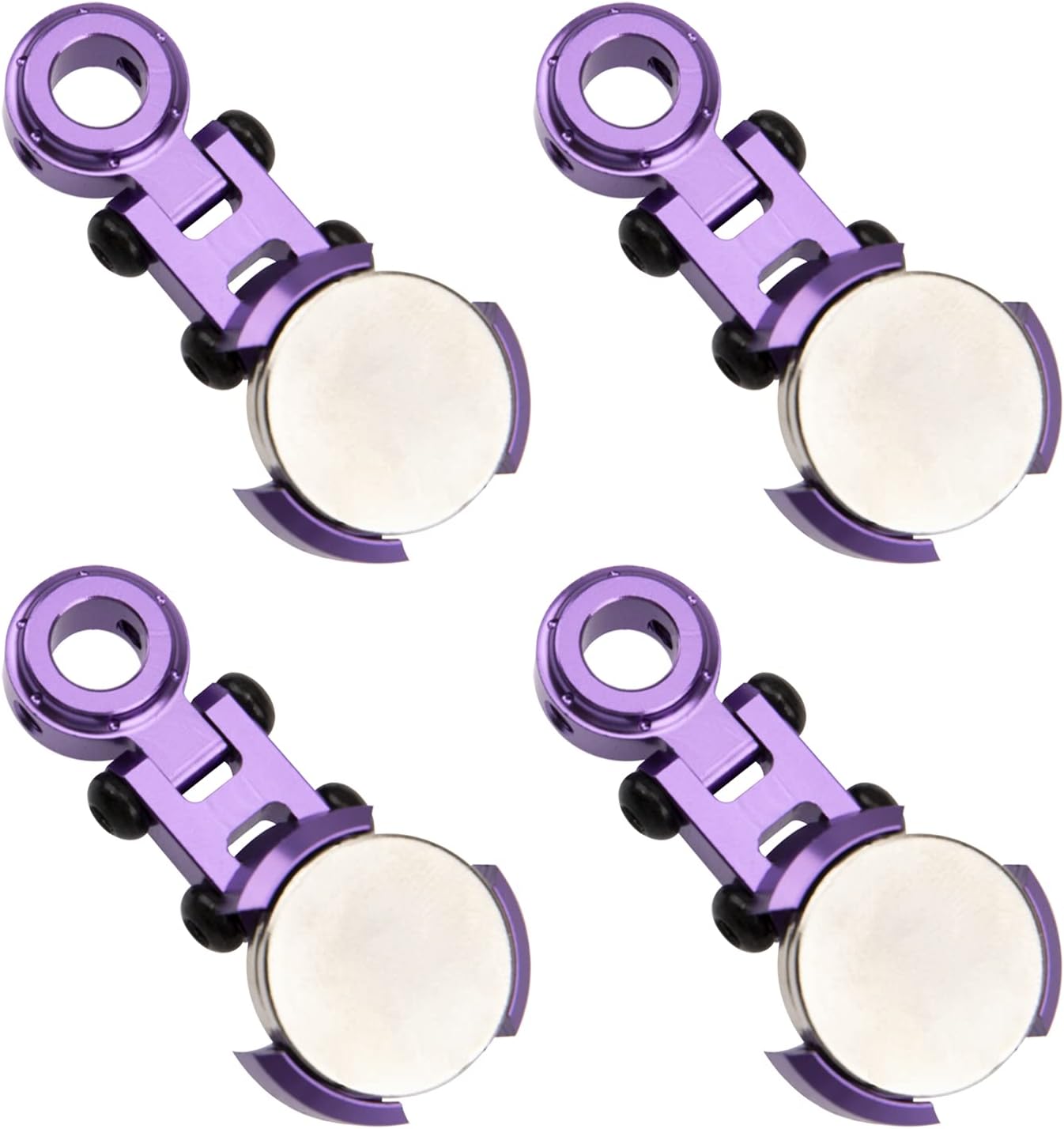 ShareGoo 4Pack Metal Magnetic Stealth Invisible Body Post Mount Upgrade Parts Compatible with Axial SCX10 HSP Redcat D90 1/10 RC Crawler Drift Car Truck (Purple)