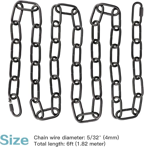 Miniatura 13 de Helunsi Cadena de iluminación, cadena de lámpara de bronce de 6 pies, extensión de cadena de araña de metal con bloqueo de enlace de conexión