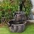 Happygrill Patio Garden Water Fountain Barrel Rustic Wood Fountain with Pump for Outdoor Backyard Decor