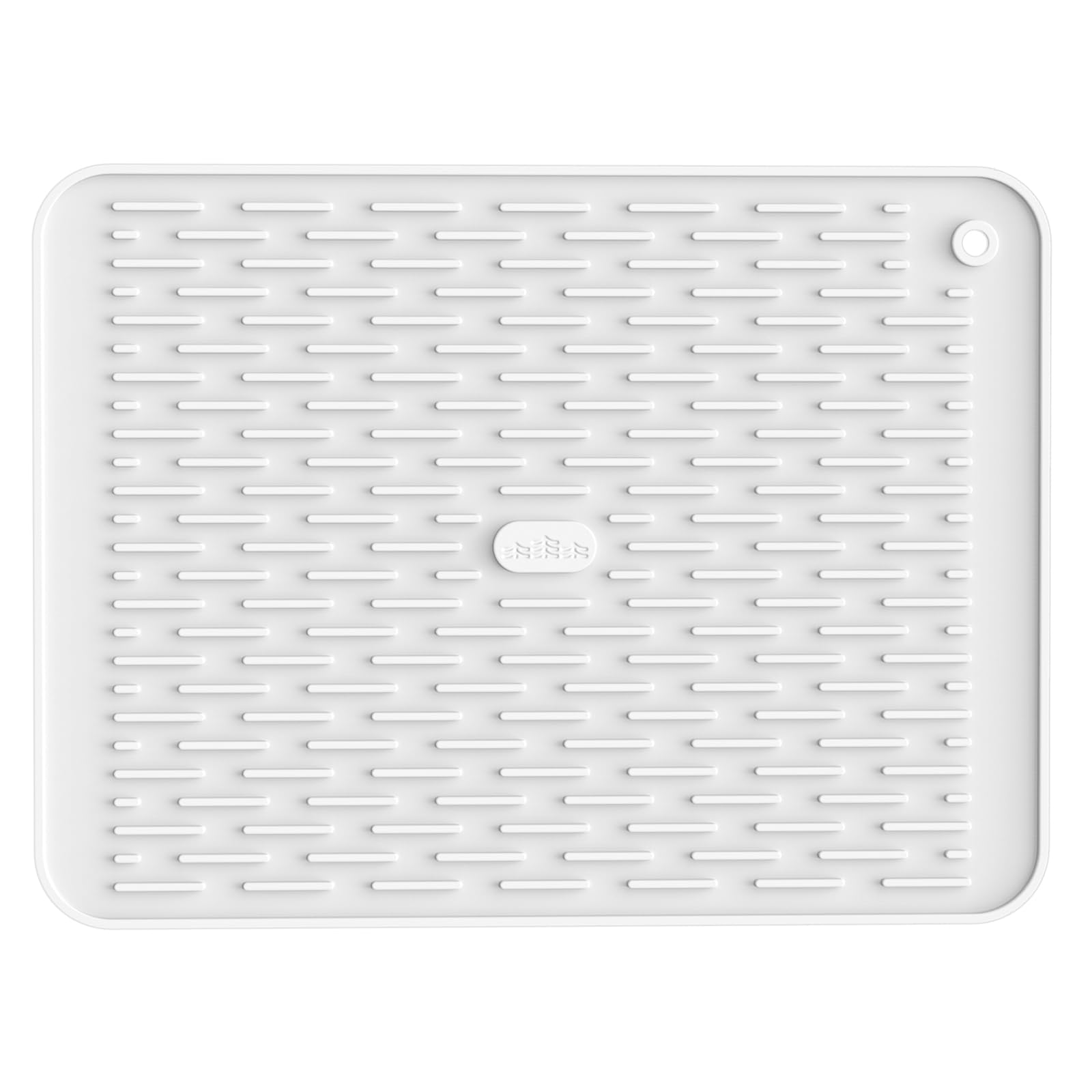 ME.FAN Silikon-Abtropfmatte für Küchentheke, Abtropfunterlage für Spüle, Kühlschrank oder Schublade, Arbeitsplatten-Schutzunterlage, Größe M, 40,6 x 30,5 cm, Weiß