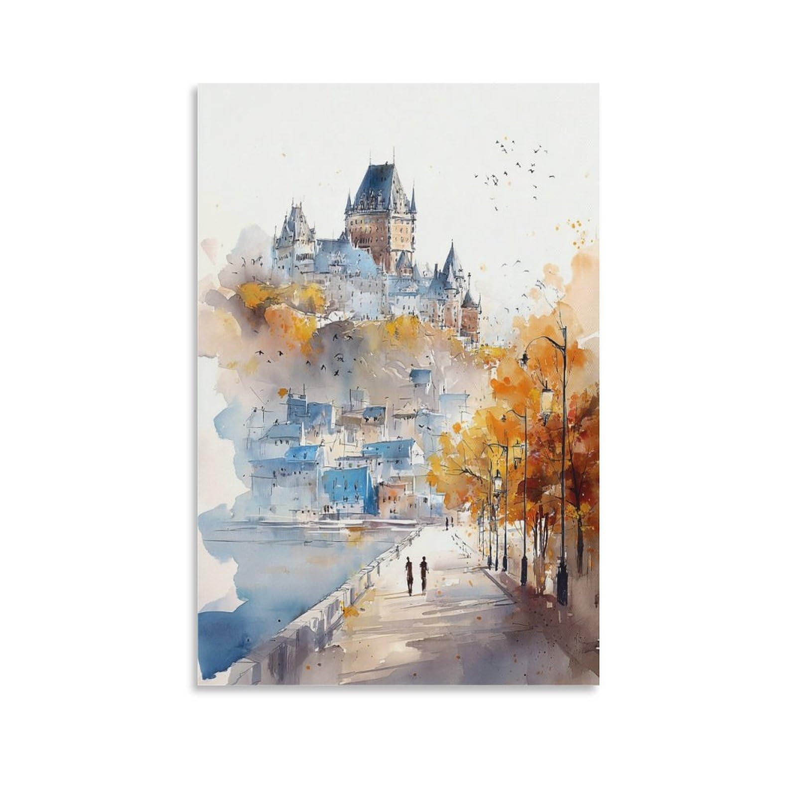 Quebec 20x30inch(50x75cm) Vintage Travel Poster Watercolor Canvas Art