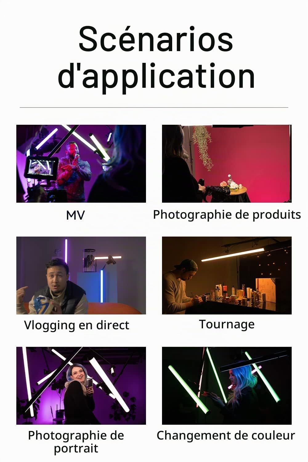 Aputure amaran T2c 20W Sortie RGBWW LED Tube Lumineux à Main, Bâton Lumineux Vidéo à LED RGB, Tube Lumineux pour la Photographie Bâton Lumineux, Contrôle APP & Contrôle DMX (60cm)