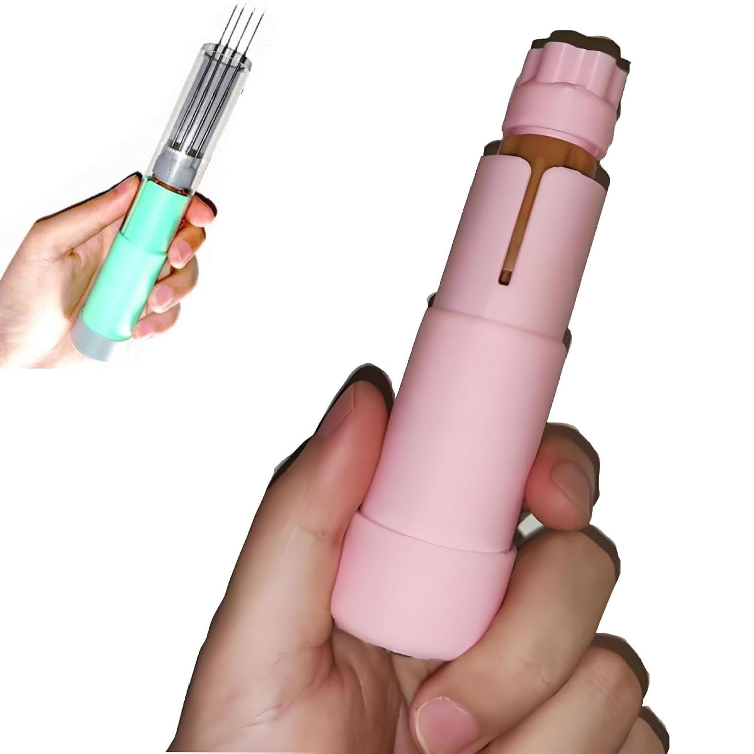 XNZJHPP Electric Needle Felting Machine, Needle Felting Tool with 1-7 Needle, Adjustable Speed Craft Tool for Wool Felt Art, Handheld Felting Needles Pen, Adjustable Speed (Pink)