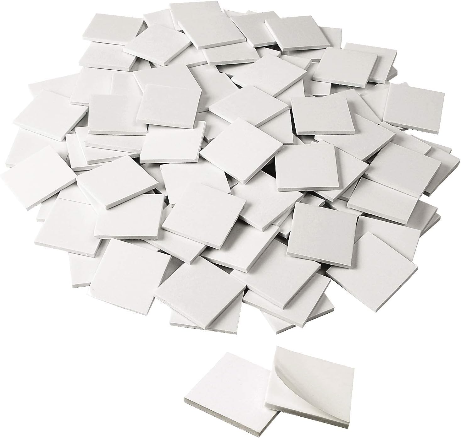 UPINS 120 Pack Square Double Sided Foam Tape Strong Pad Mounting Adhesive Tape (White)