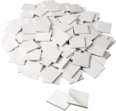 UPINS 120 Pack Square Double Sided Foam Tape Strong Pad Mounting Adhesive Tape White
