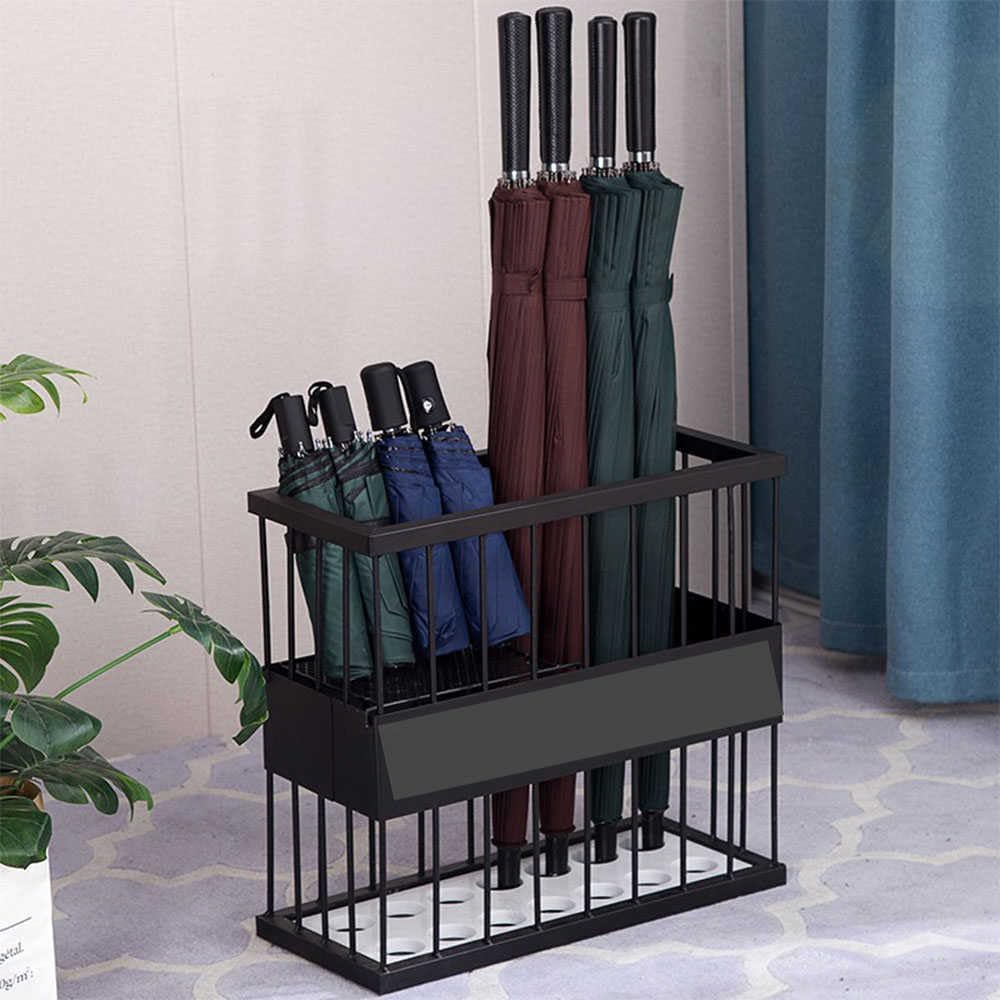RectanguUmbrella Holders Rack for Indoor Home/Office Entrance - Iron Free Standing Walking Cane Holder and Storage Stand