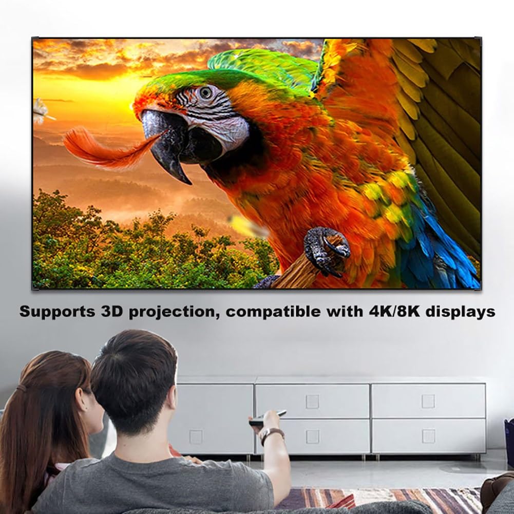 60-calowy ekran projekcyjny, stała rama i montaż ścienny, telewizor 16:9 3D 4K/8K HD, biały ekran filmowy do kina domowego w pomieszczeniach i na zewnątrz, do biur