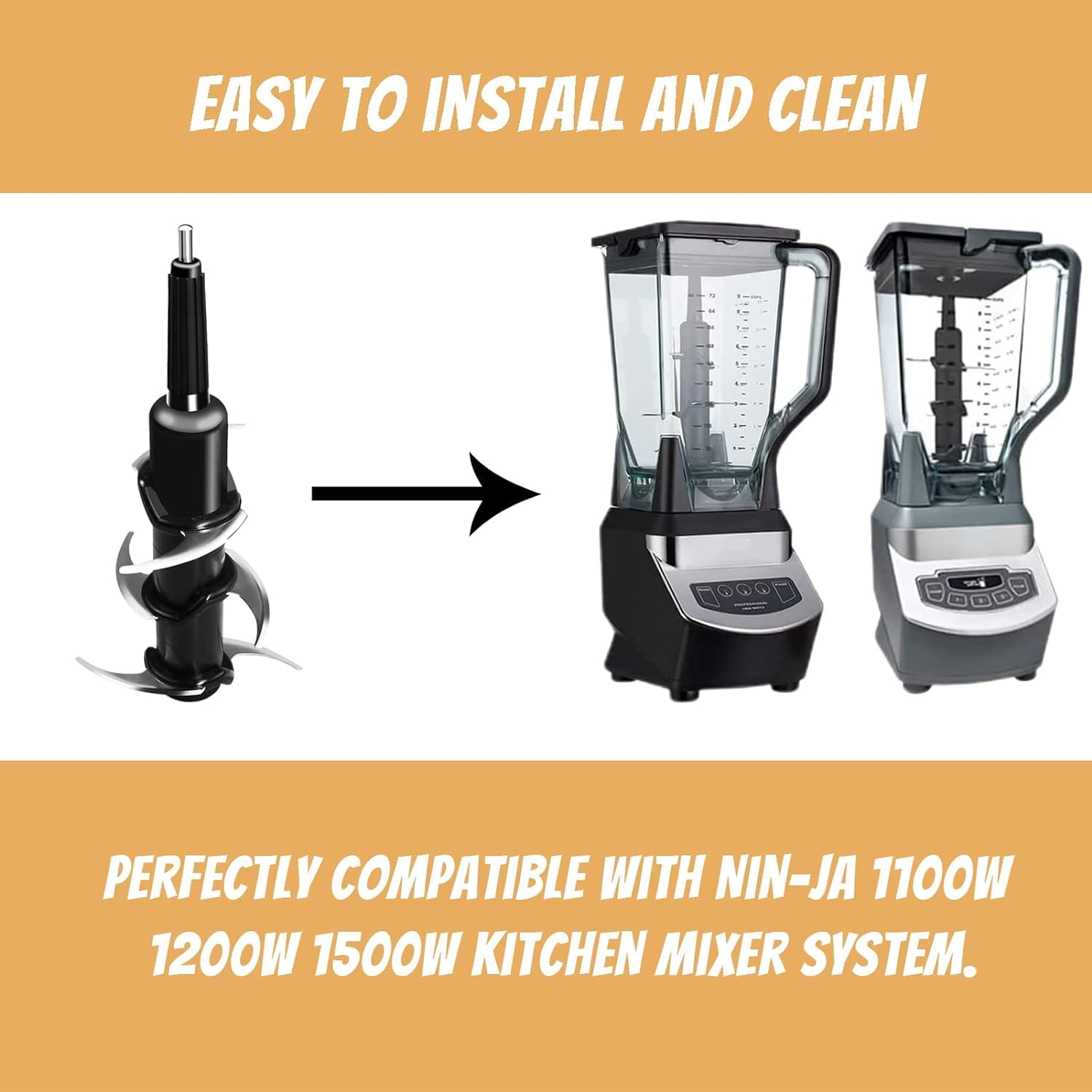 6-Blade Replacement For Ninja Blenders – Fits BL500, BL770, BL910 & More, Stainless Steel