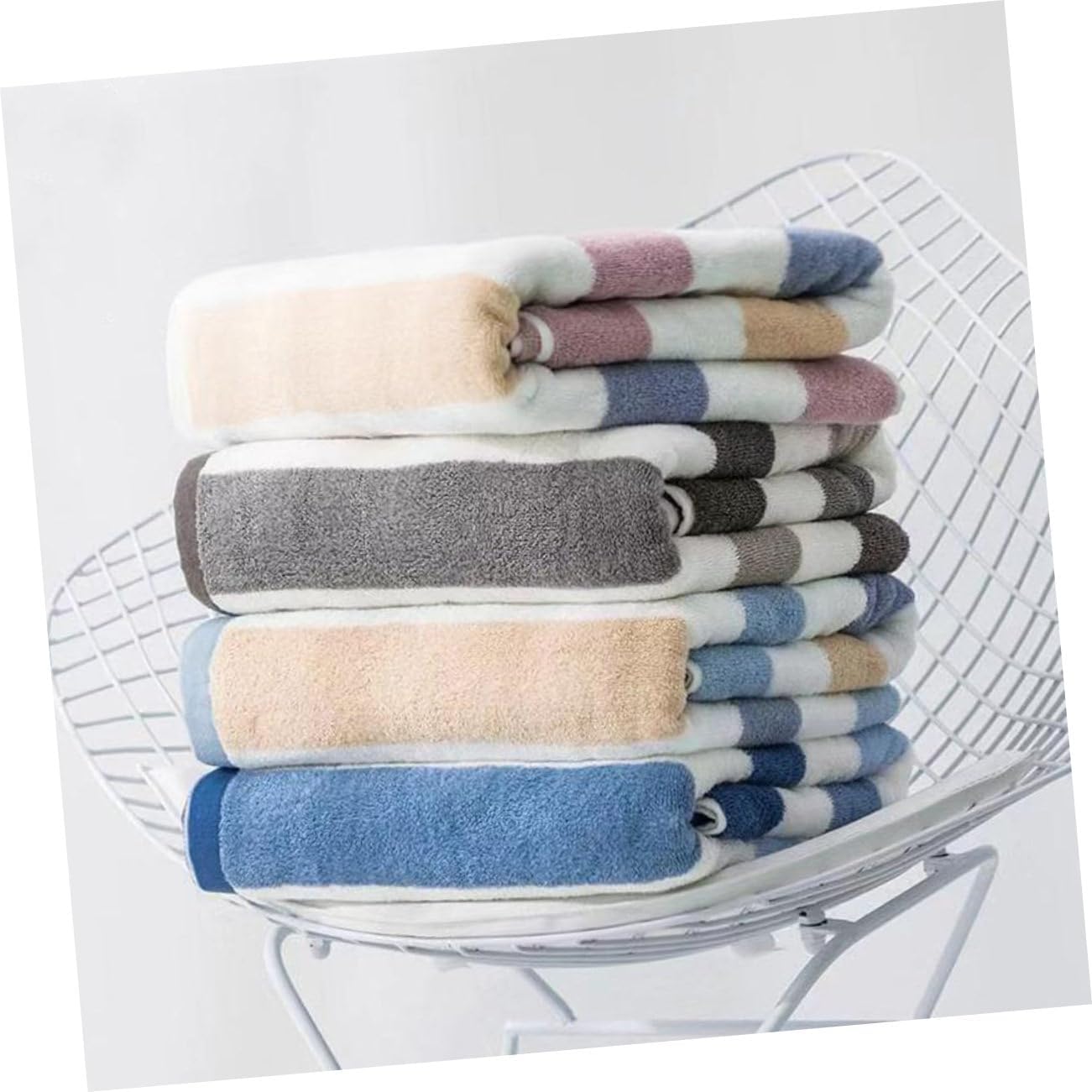 Amosfun Thickened Cotton Bath Towel for Winter Oversized Shower Towel for Men and Women Highly Absorbent and Soft Bathroom Essential Grey