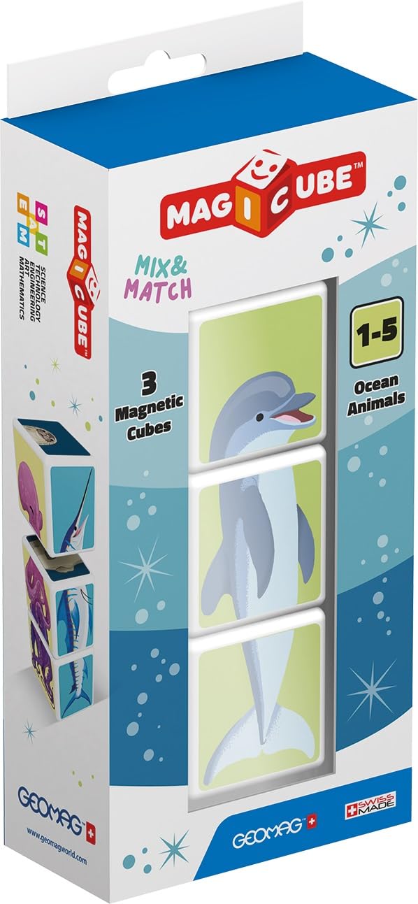 Geomag Stacking Cubes, Ocean Theme, Magnetic Construction Blocks, For Ages 1-5 Years