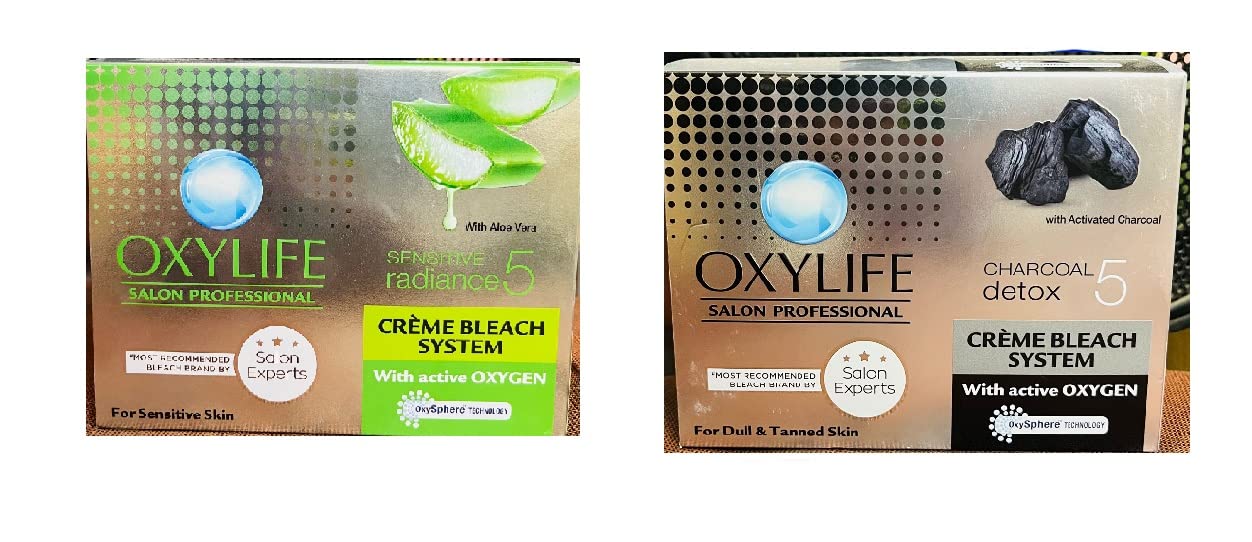Oxylife Sensitive Radiance 5 Creme Bleach 310gm & Charcoal Detox 5
