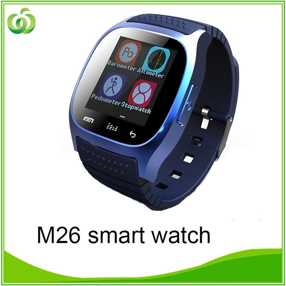 Amazon.com: dmyi SmartWatch Bluetooth Smart Watch M26 con visualización  LED/Dial/alarma/reproductor de música/podómetro para teléfono inteligente  Android iOS : Electrónica