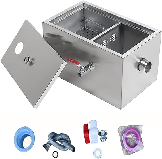 KOKMAT Grease Interceptor, Commercial Grease Trap, Stainless Steel