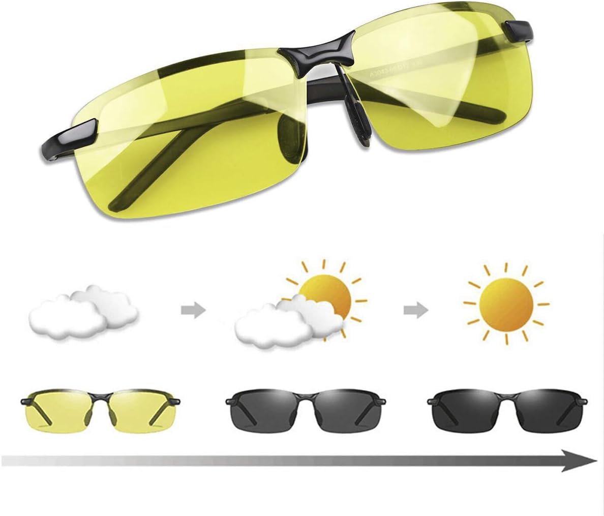 Men Women Photochromic Polarized Sport Sunglasses Cycling Fishing Driving Glasses UV400 Protection Anti Glare Eyeglasses