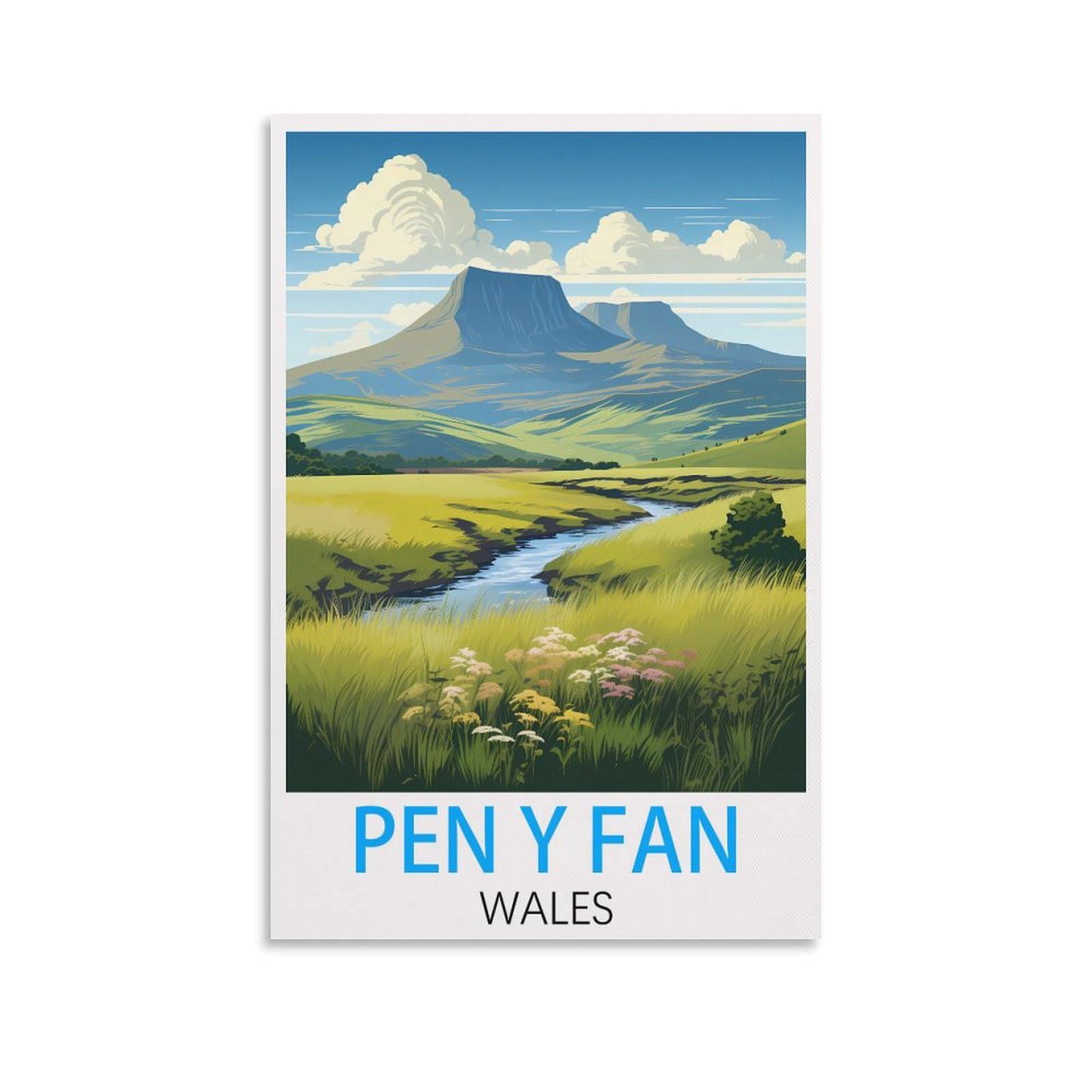 CEYHNO Pen Y Fan Wales Vintage Travel Poster 16x24inch(40x60cm) Canvas Art Poster And Wall Art Picture Print Modern Family Bedroom Decor