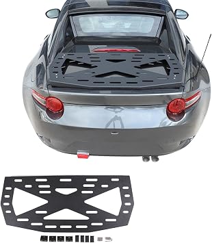 Alumium Alloy Modular Storage Panel System Rear Trunk Molle Panel Interior Cargo Rack for Mazda MX-5 ND 2015-2023 Auto Trunk Storage Shelf,Car Trunk Luggage Holder Carrier Accessories Style A