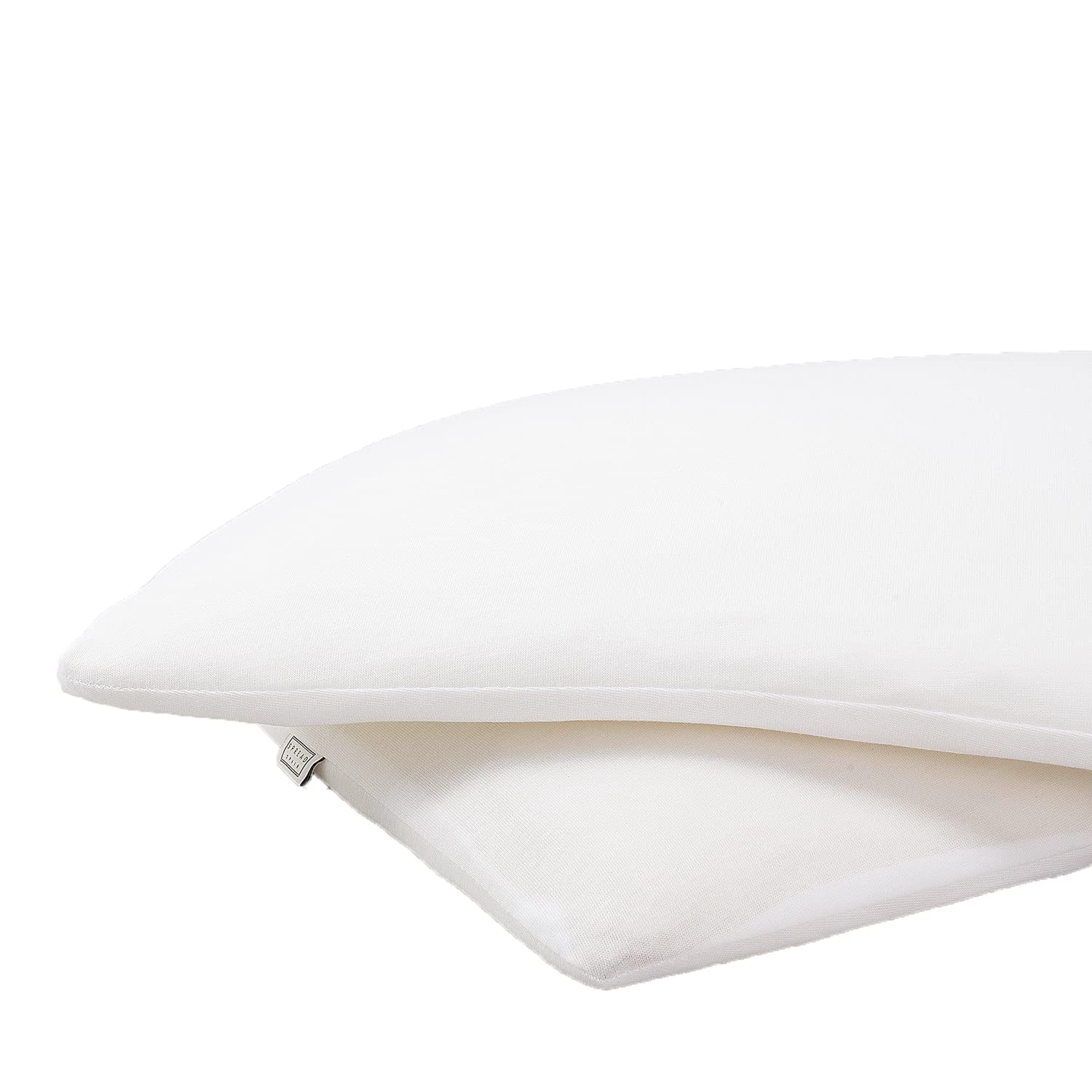 SPREAD SPAIN® Memory Foam Ultra Slim Flat Pillow 42x64 cm White and Dual-Sided Memory Foam Pillow, Anti-Bacterial and Hypoallergenic, Excellent for Stomach Sleeping, Set of 2-image-33