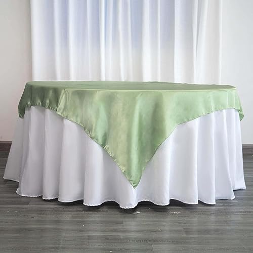 Efavormart 60" Satin Square Tablecloth Overlay for Wedding Catering Party