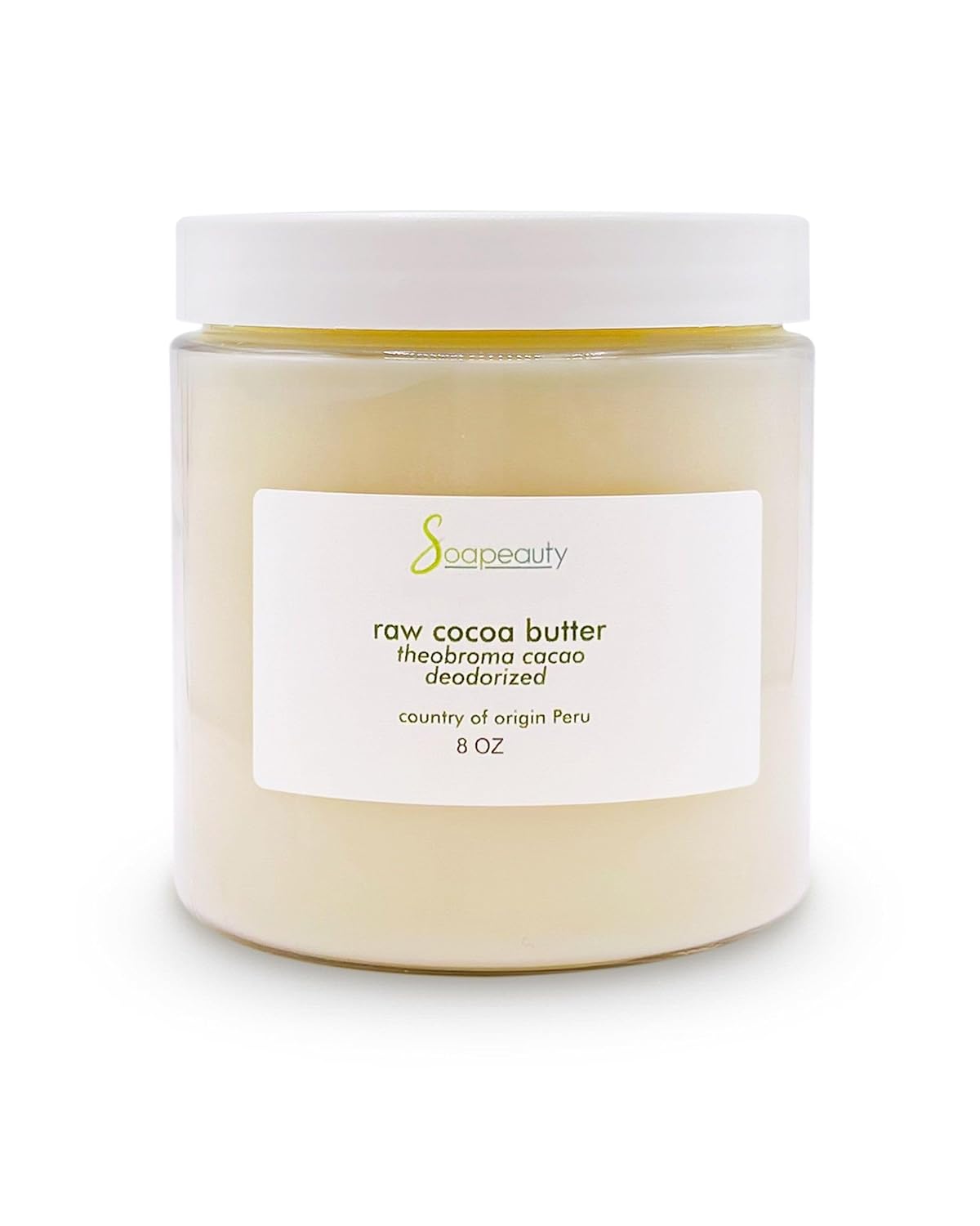 Soapeauty Cocoa Butter Raw Refined Deodorized 100% pure natural | Body, Hair & DIY Recipes, Lip Balms, Lotions, Creams, Stretch Marks | Non GMO, No Preservatives, Vegan | 8 oz