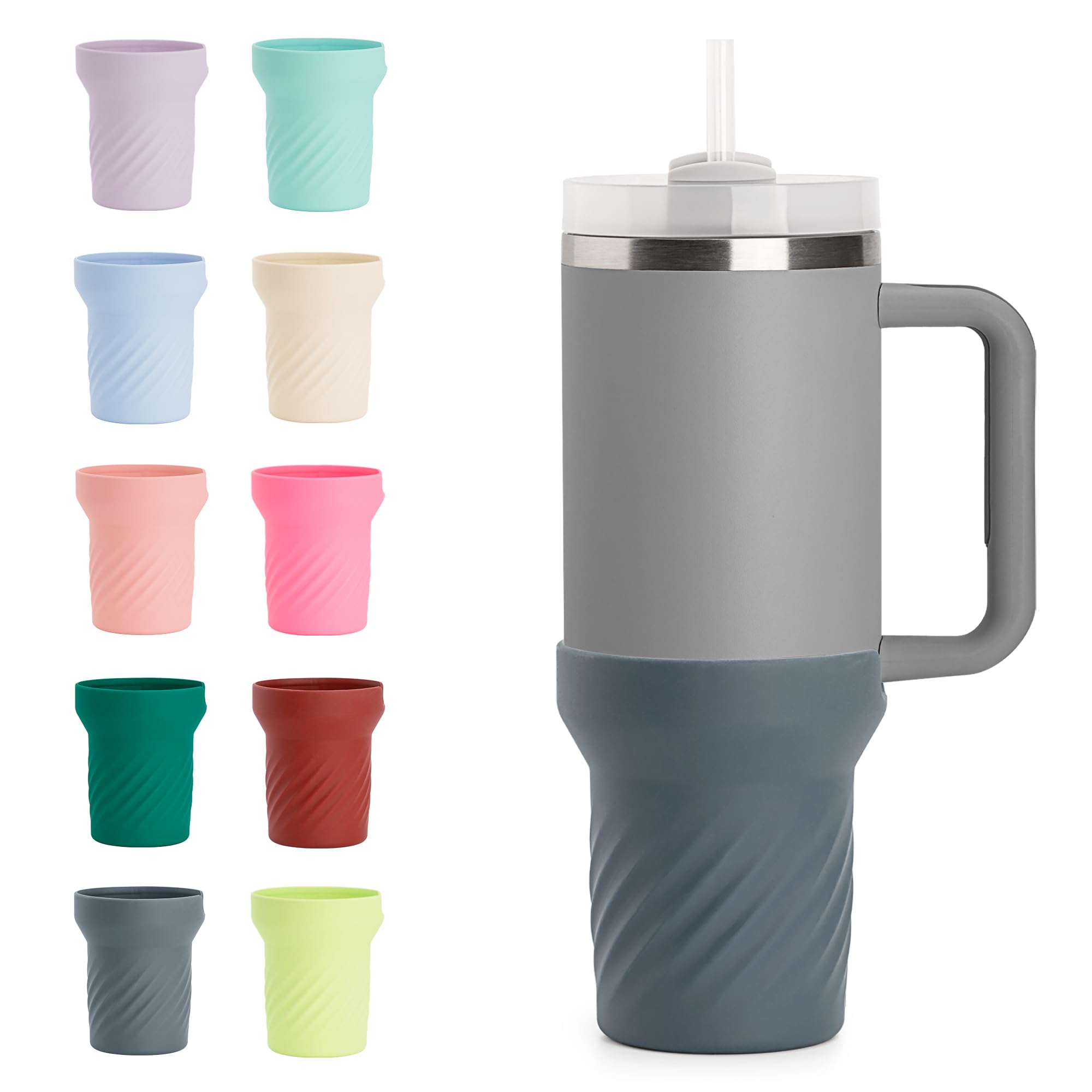 Prurex Silicone Boots For 40oz Stanley Cup, Tumbler Accessories Of Stanley Boot Used For Stanley Cup Bottom Protector (Grey)